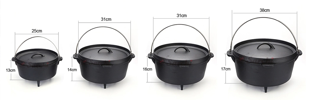 Amazon Solution Three Legs BBQ Outdoor Camping Cookware Cast Iron Dutch Oven for Sale